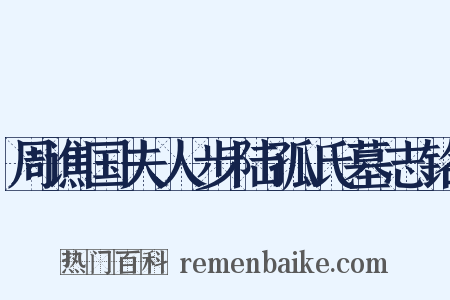 周谯国夫人步陆孤氏墓志铭是什么意思的图片